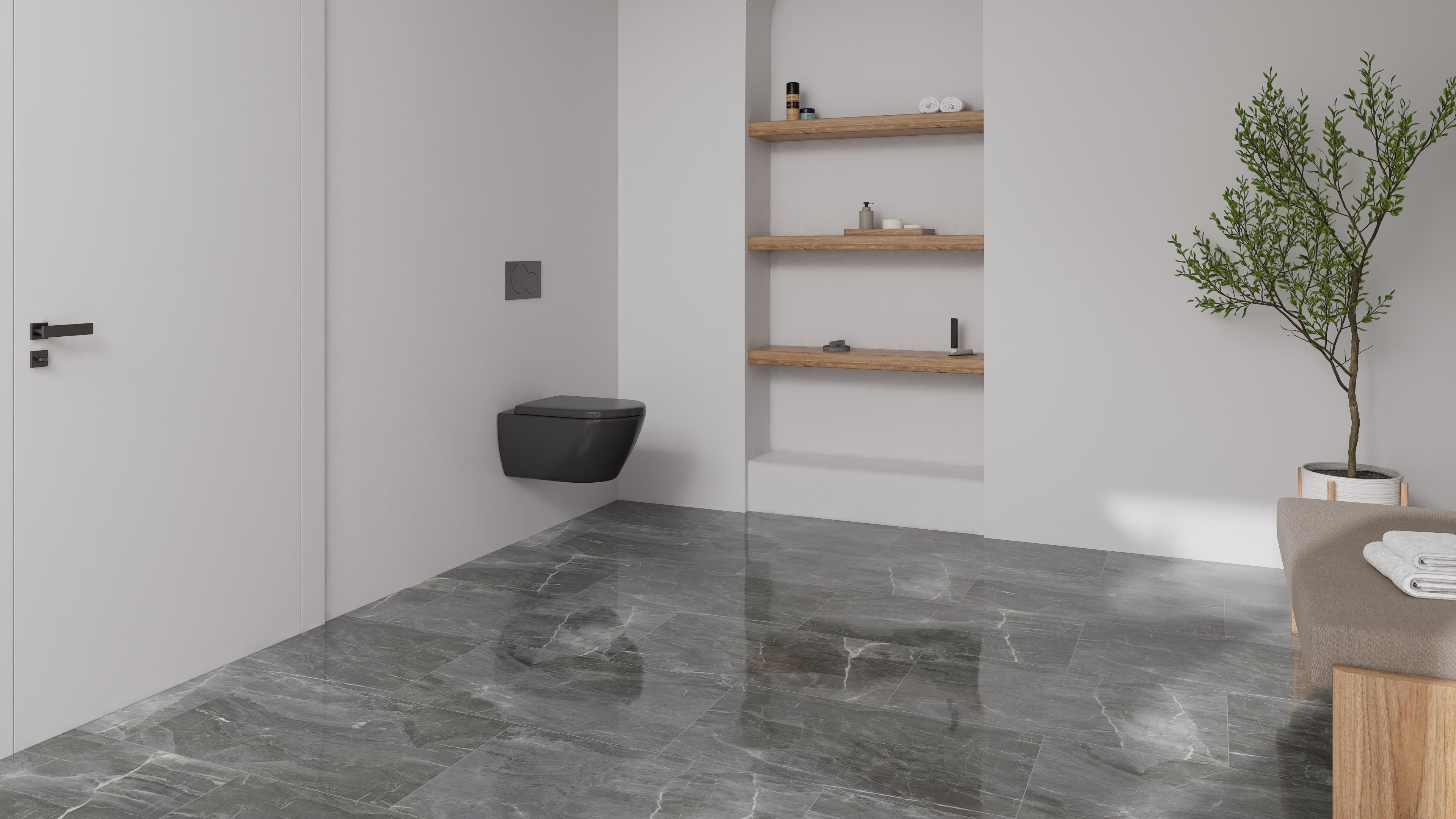 Click-Vinyl CHECK One 2159 Levin Marmor Hochglanz-Fliese XL inkl. Trittschall Standard