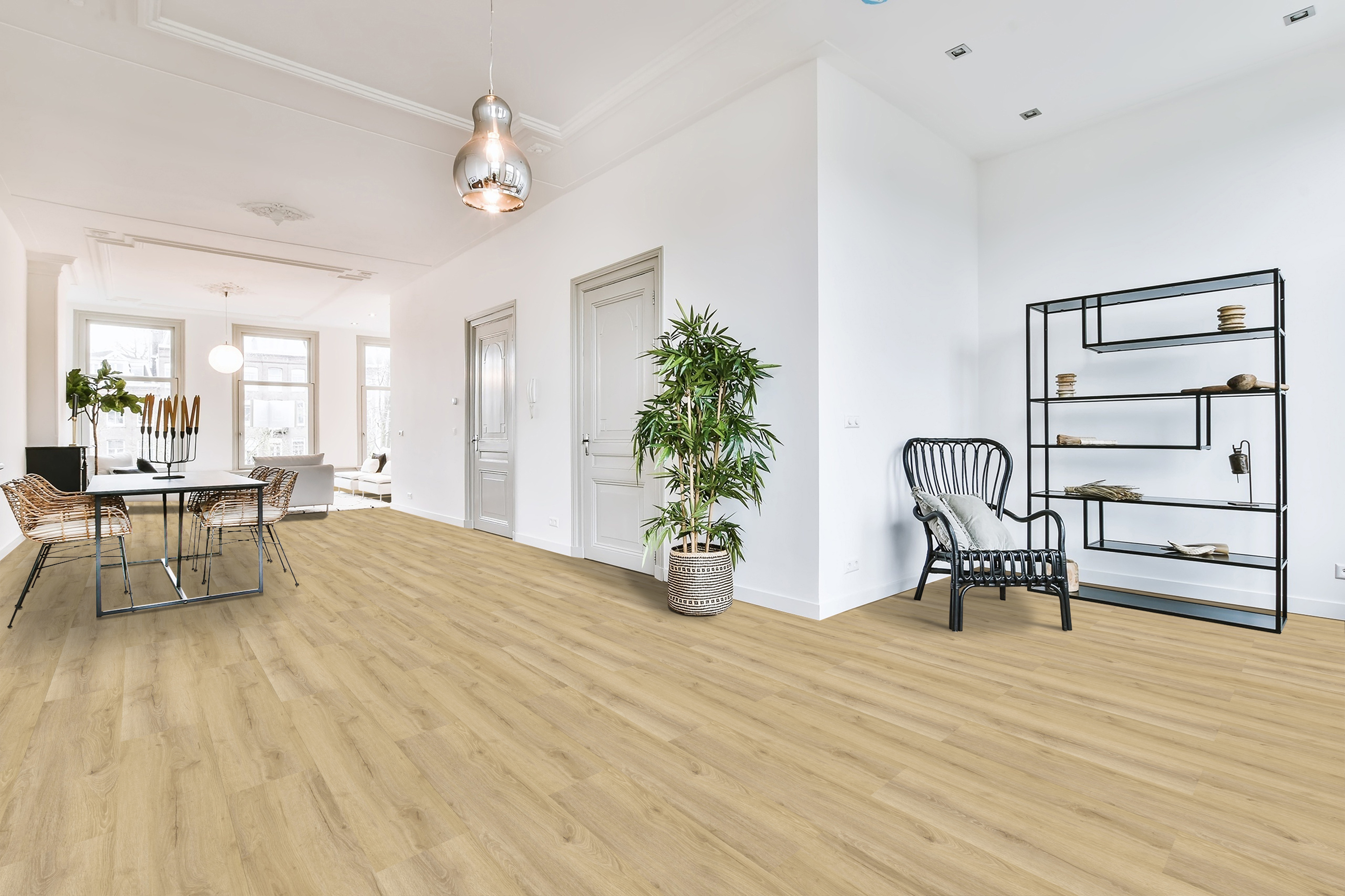 Click-Vinyl CHECK PET 6002 Nimbus Eiche Breitdiele inkl. Trittschall