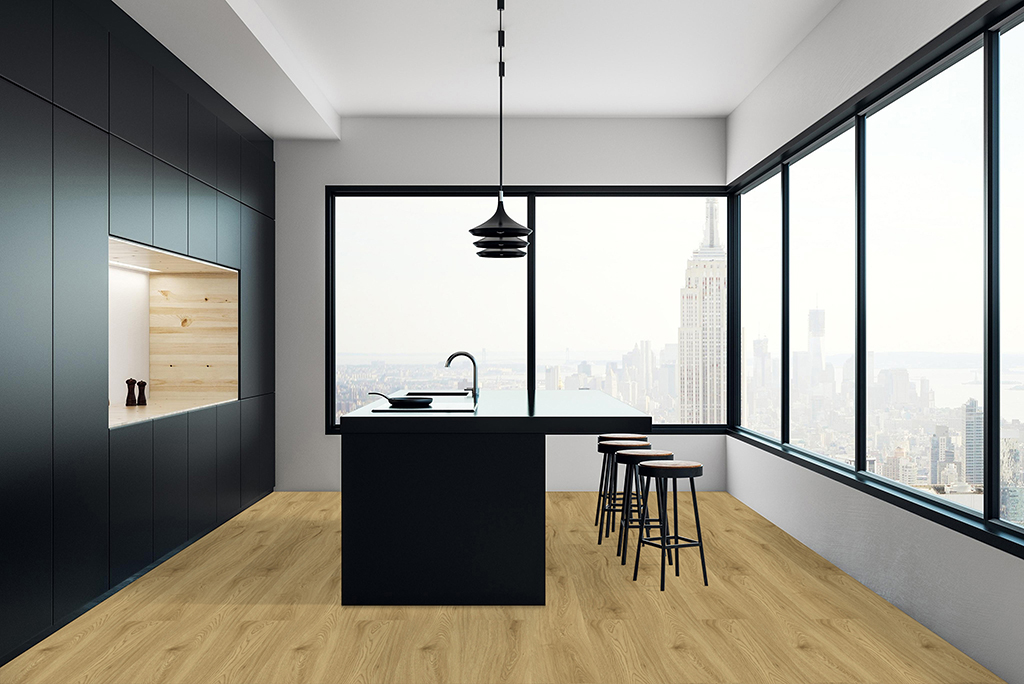 Click-Vinyl CHECK PET 6000 Levitas Eiche Breitdiele inkl. Trittschall