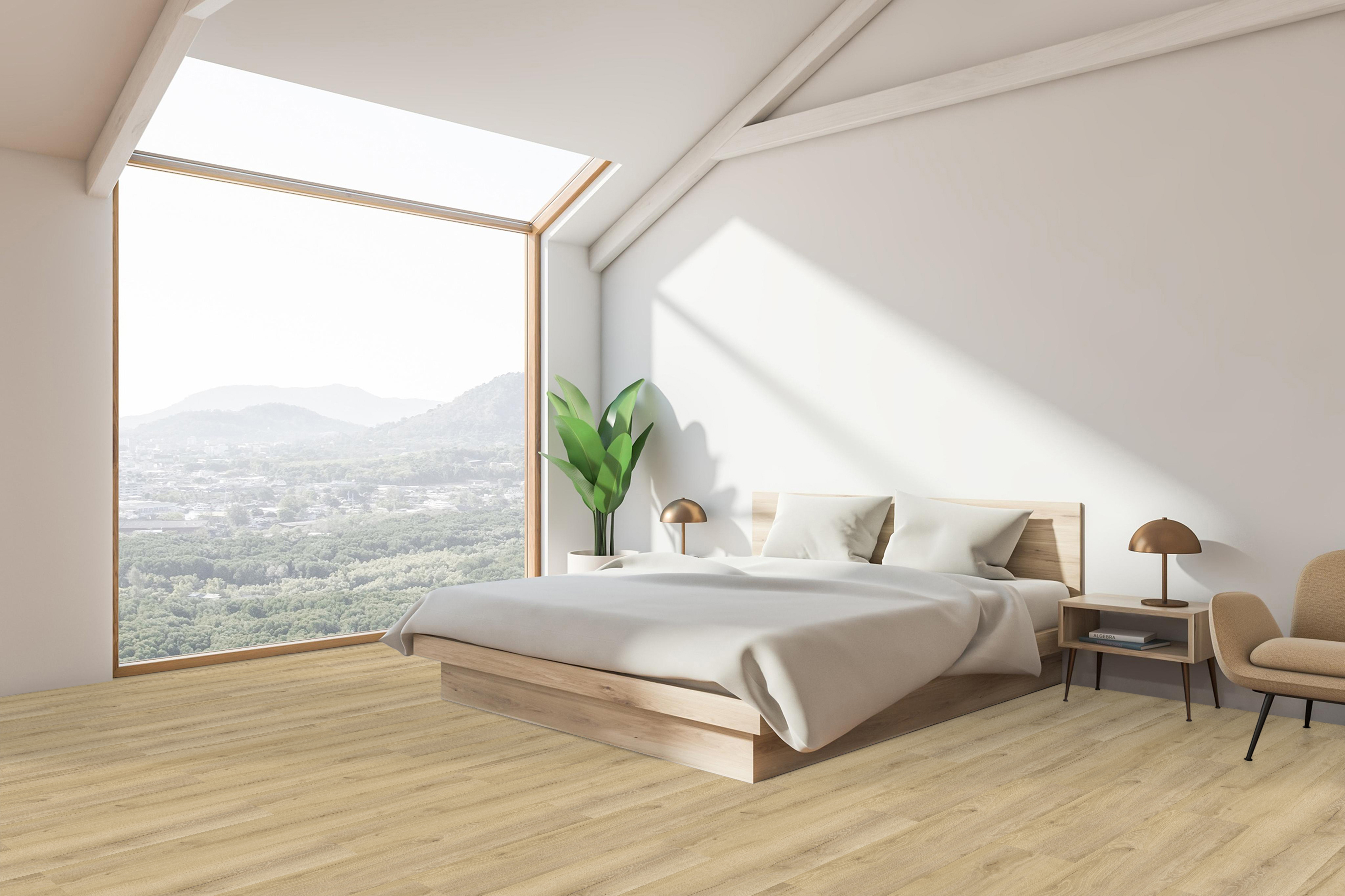 Click-Vinyl CHECK PET 6002 Nimbus Eiche Breitdiele inkl. Trittschall