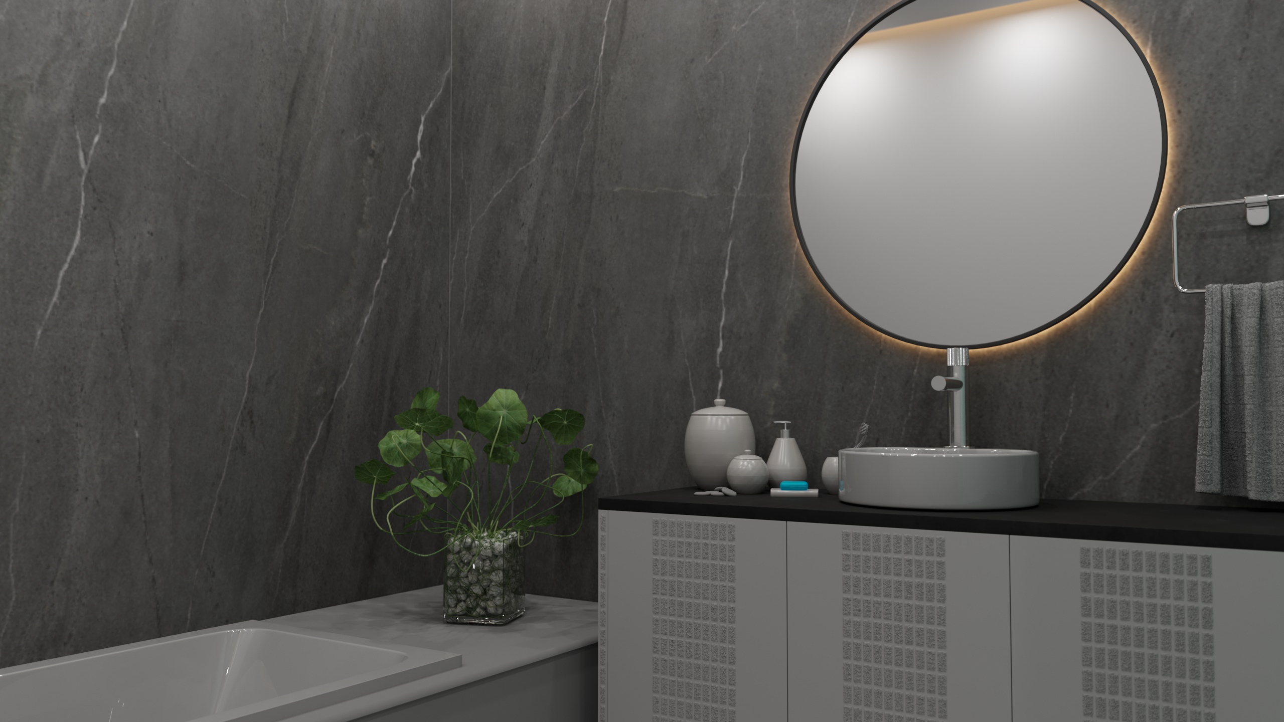 CHECK Smart Wall Tile 30003M Marmor Imperiale-Grau (3050x1120x8mm)