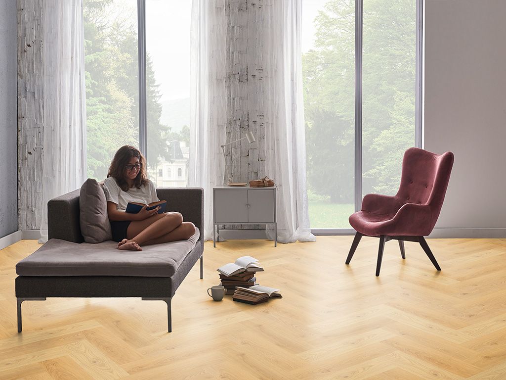 Click vinyl CHECK One 2078H Burbach Oak Herringbone incl. premium ...